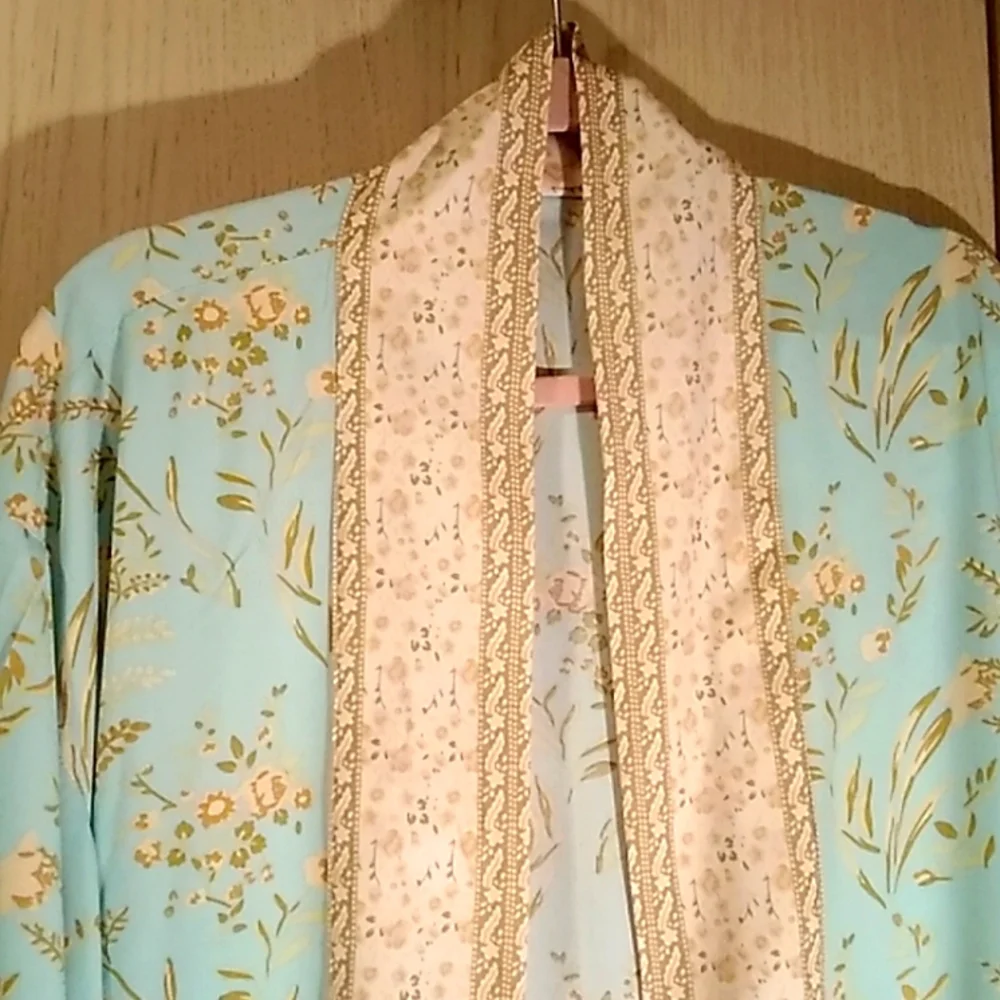 Cotton Maxi Kimono Robe Sz M - Picture 1 of 5